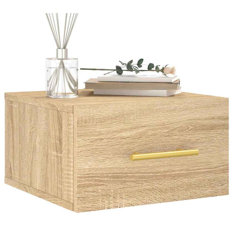 Vidaxl nachtkastjes 2 st wandgemonteerd 35x35x20 cm sonoma eikenkleur