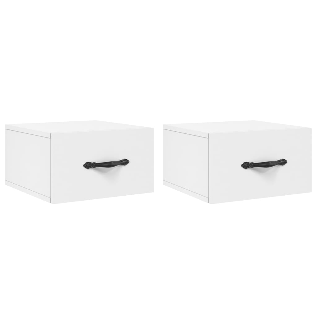 Vidaxl nachtkastjes 2 st wandgemonteerd 35x35x20 cm wit