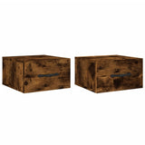 Vidaxl nachtkastjes 2 st wandgemonteerd 35x35x20 cm gerookt eikenkleur