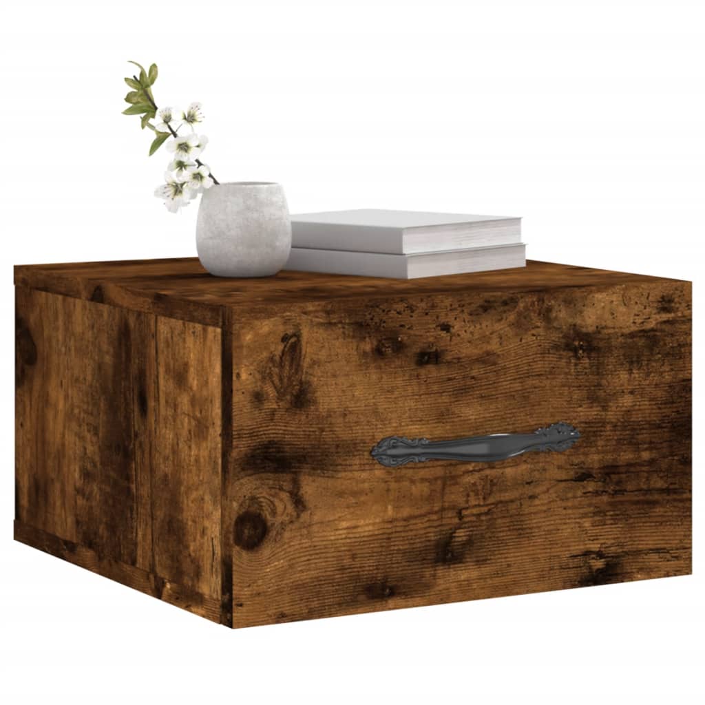 Vidaxl nachtkastjes 2 st wandgemonteerd 35x35x20 cm gerookt eikenkleur