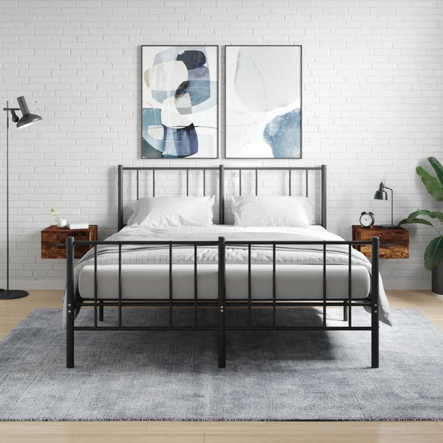 Vidaxl nachtkastjes 2 st wandgemonteerd 35x35x20 cm gerookt eikenkleur
