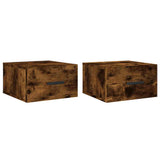 Vidaxl nachtkastjes 2 st wandgemonteerd 35x35x20 cm gerookt eikenkleur