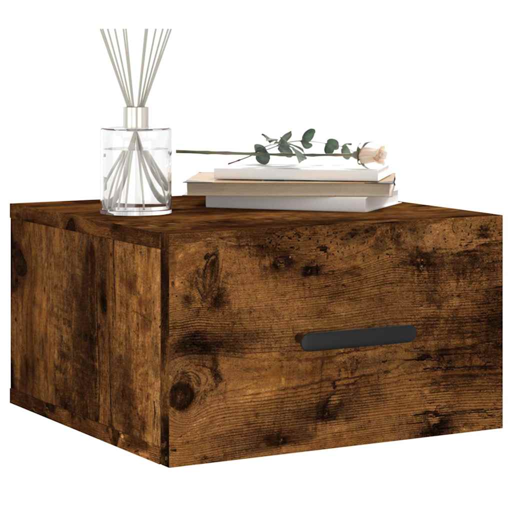 Vidaxl nachtkastjes 2 st wandgemonteerd 35x35x20 cm gerookt eikenkleur