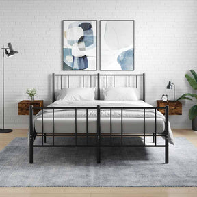 Vidaxl nachtkastjes 2 st wandgemonteerd 35x35x20 cm gerookt eikenkleur
