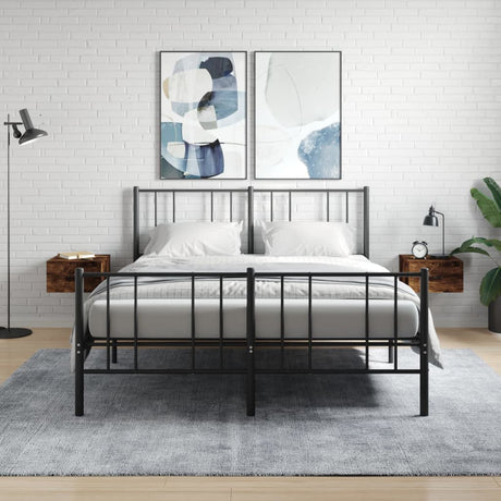 Vidaxl nachtkastjes 2 st wandgemonteerd 35x35x20 cm gerookt eikenkleur