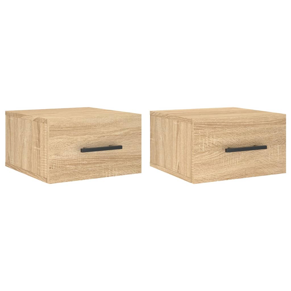 Vidaxl nachtkastjes 2 st wandgemonteerd 35x35x20 cm sonoma eikenkleur