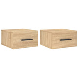 Vidaxl nachtkastjes 2 st wandgemonteerd 35x35x20 cm sonoma eikenkleur