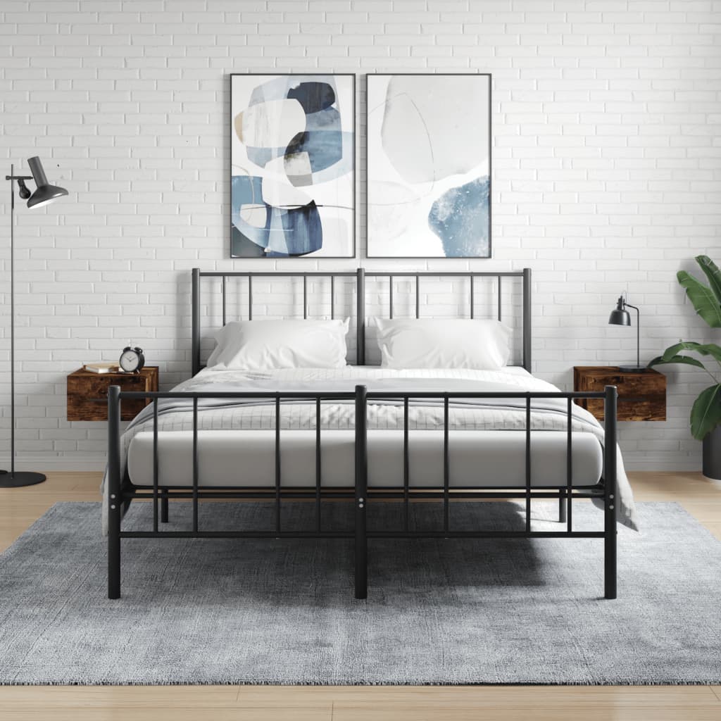 Vidaxl nachtkastjes 2 st wandgemonteerd 35x35x20 cm gerookt eikenkleur