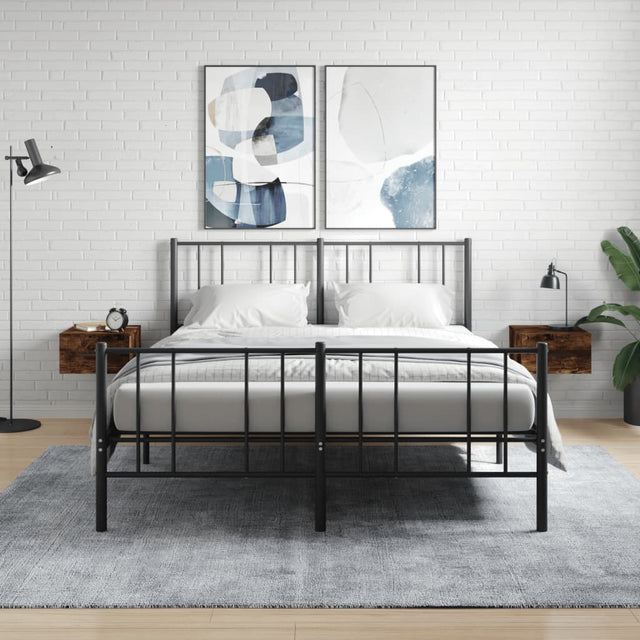 Vidaxl nachtkastjes 2 st wandgemonteerd 35x35x20 cm gerookt eikenkleur