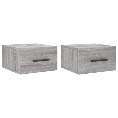 Vidaxl nachtkastjes 2 st wandgemonteerd 35x35x20 cm grijs sonoma eiken