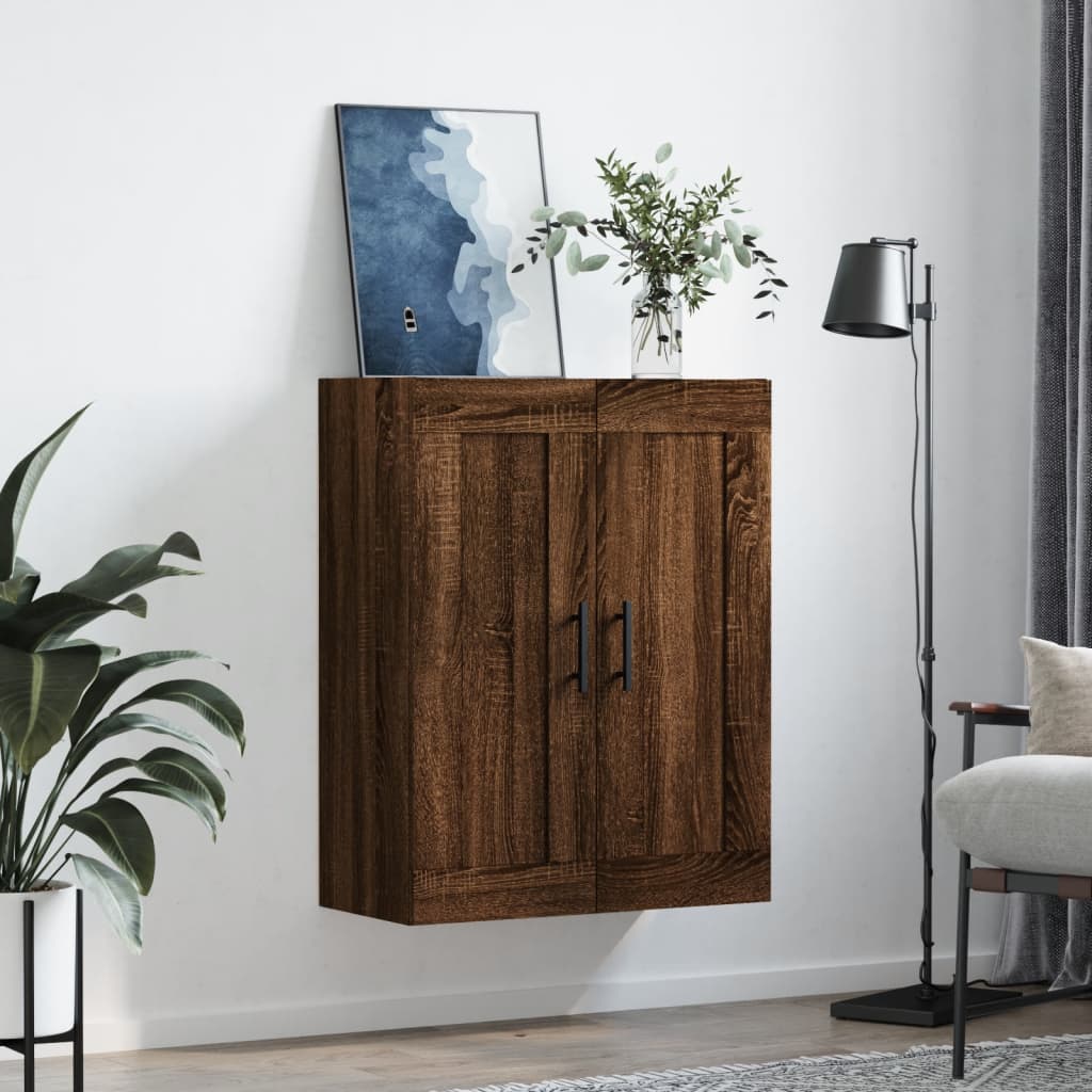 Vidaxl wandkast 69,5x34x90 cm bewerkt hout bruin eikenkleur