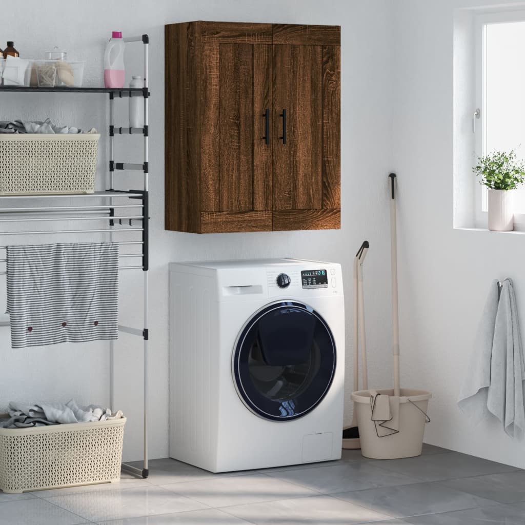 Vidaxl wandkast 69,5x34x90 cm bewerkt hout bruin eikenkleur