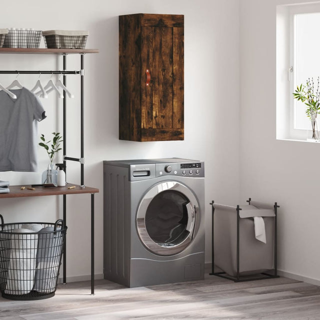 Vidaxl wandkast 34,5x34x90 cm bewerkt hout gerookt eikenkleurig