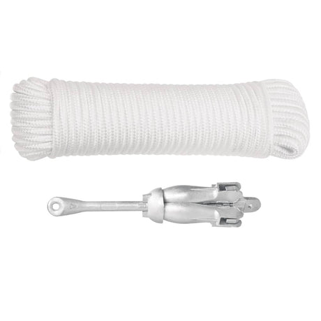 Vidaxx Anker mit Seil faltbar 1,5 kg Schmiedeeisen silberfarben