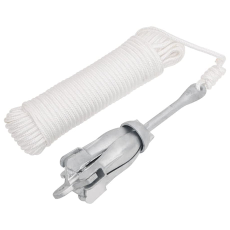 Vidaxx Anker mit faltbarem Seil 2,5 kg Schmiedeeisen silberfarben