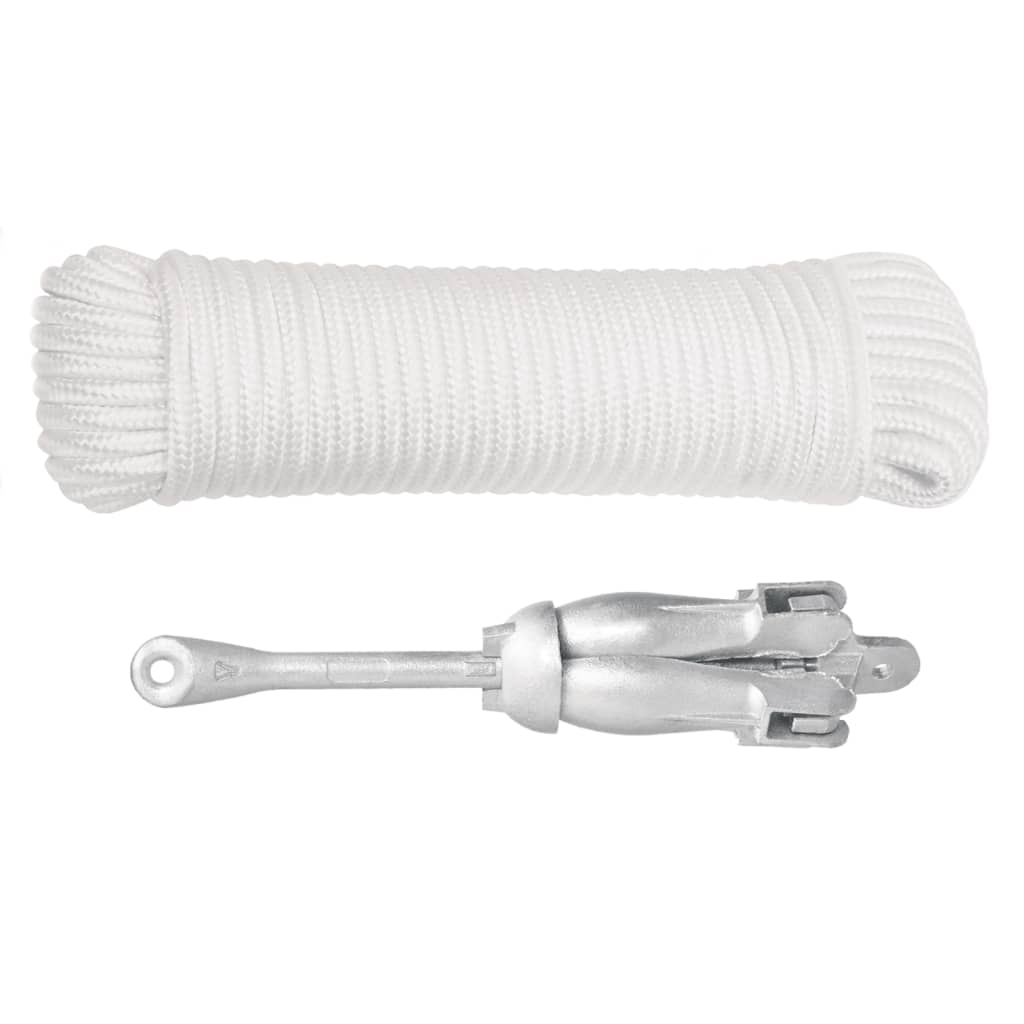 Vidaxx Anker mit faltbarem Seil 2,5 kg Schmiedeeisen silberfarben