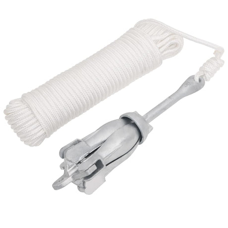 Vidaxx Anker mit faltbarem Seil 3,2 kg Schmiedeeisen silberfarben
