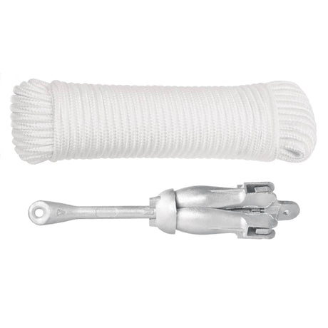 Vidaxx Anker mit faltbarem Seil 3,2 kg Schmiedeeisen silberfarben
