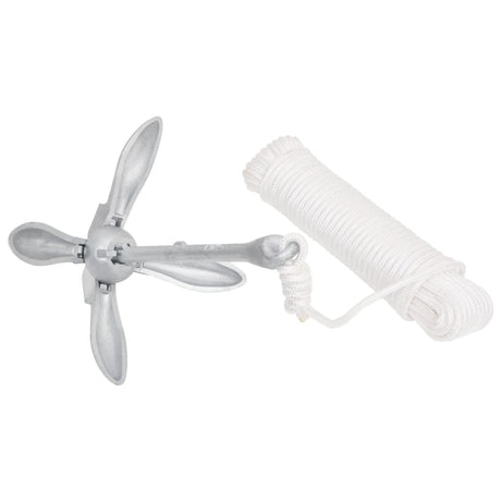 Vidaxx Anker mit faltbarem Seil 3,2 kg Schmiedeeisen silberfarben