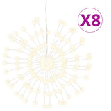 VidaXL Weihnachtsbeleuchtung Feuerwerk 8 Stk. 140 warmweiße LEDs 17 cm