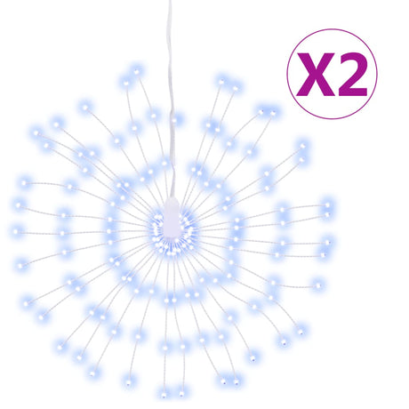 VidaXL Weihnachtsbeleuchtung Feuerwerk 2 Stk. 140 kaltweiße LEDs 17 cm