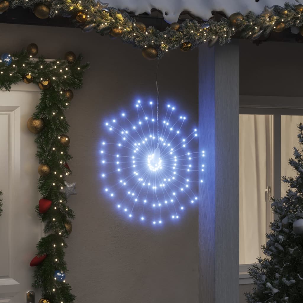 VidaXL Weihnachtsbeleuchtung Feuerwerk 2 Stk. 140 kaltweiße LEDs 17 cm