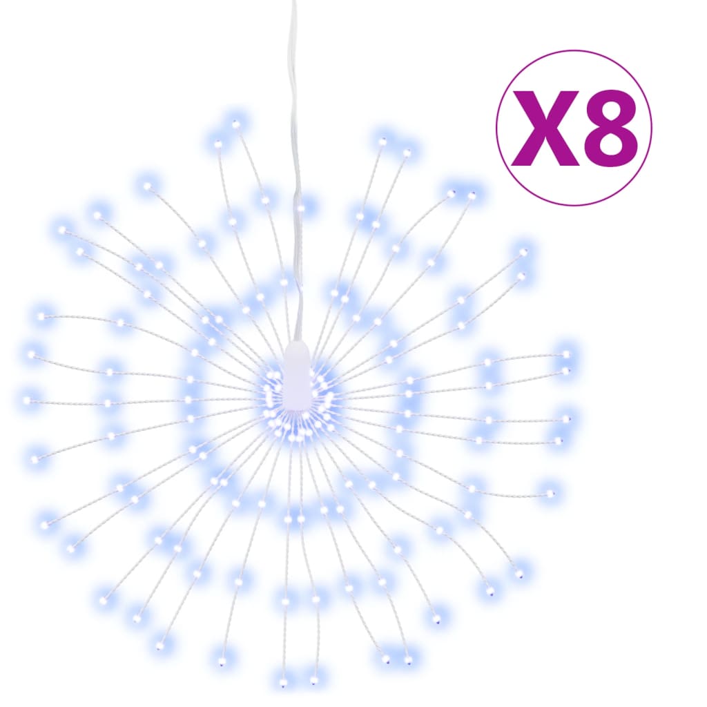 VidaXL Weihnachtsbeleuchtung Feuerwerk 8 Stk. 140 kaltweiße LEDs 17 cm
