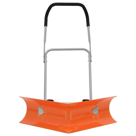 Vidaxx Doppelwinkel-Schneeschaufel mit ausziehbarem Stiel, orangefarbener Stahl