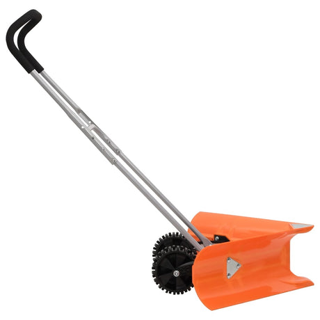 Vidaxx Doppelwinkel-Schneeschaufel mit ausziehbarem Stiel, orangefarbener Stahl