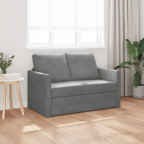 Vidaxl slaapbank vloermodel 2-in-1 122x204x55 cm fluweel donkergrijs