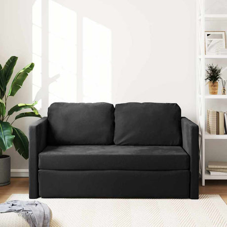 Vidaxl slaapbank vloermodel 2-in-1 122x204x55 cm fluweel zwart