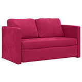 Vidaxl slaapbank vloermodel 2-in-1 122x204x55 cm fluweel wijnrood
