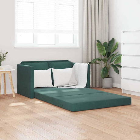 Vidaxl slaapbank vloermodel 2-in-1 122x204x55 cm fluweel donkergroen