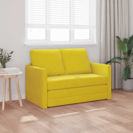Vidaxl slaapbank vloermodel 2-in-1 122x204x55 cm fluweel donkergeel