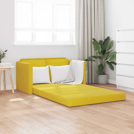 Vidaxl slaapbank vloermodel 2-in-1 122x204x55 cm fluweel donkergeel