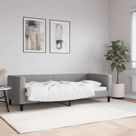 Vidaxl slaapbank 80x200 cm stof lichtgrijs