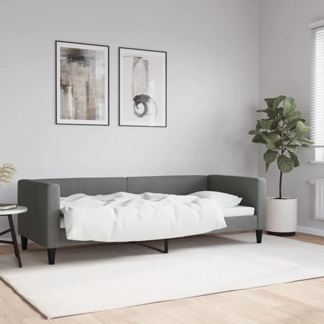 Vidaxl slaapbank 80x200 cm stof donkergrijs
