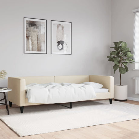 Vidaxl slaapbank 80x200 cm stof crèmekleurig