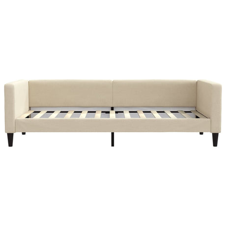 Vidaxl slaapbank 90x200 cm stof crèmekleurig