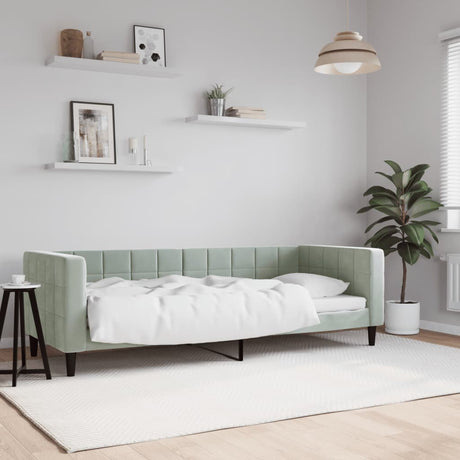 Vidaxl slaapbank 80x200 cm fluweel lichtgrijs