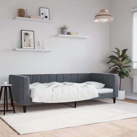Vidaxl slaapbank 90x200 cm fluweel donkergrijs