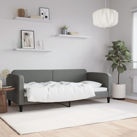 Vidaxl slaapbank 80x200 cm stof donkergrijs