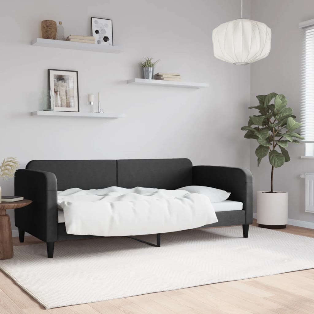 Vidaxl slaapbank 90x190 cm stof zwart