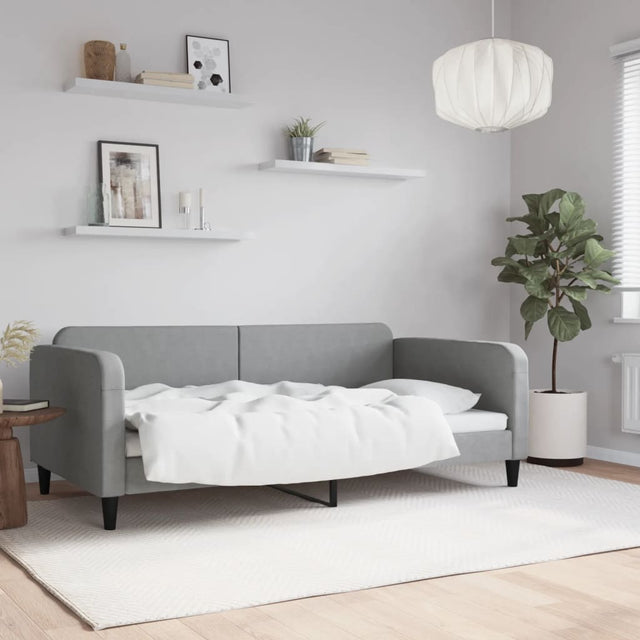 Vidaxl slaapbank 100x190 cm stof lichtgrijs