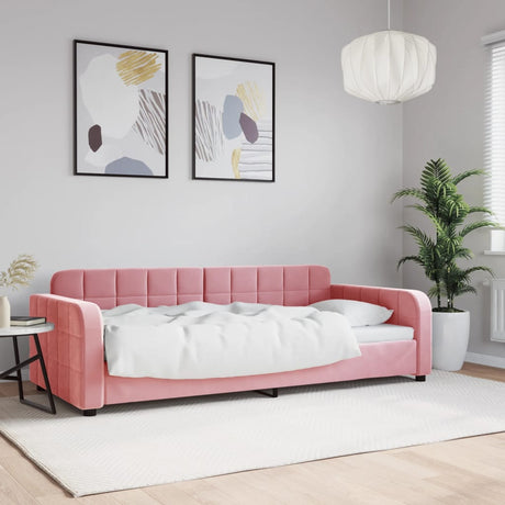 Vidaxl slaapbank 90x200 cm fluweel roze