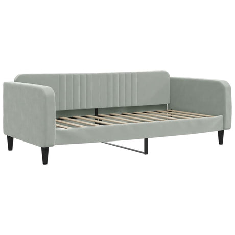 Vidaxl slaapbank 100x200 cm fluweel lichtgrijs