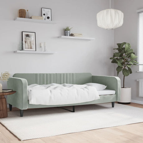Vidaxl slaapbank 100x200 cm fluweel lichtgrijs