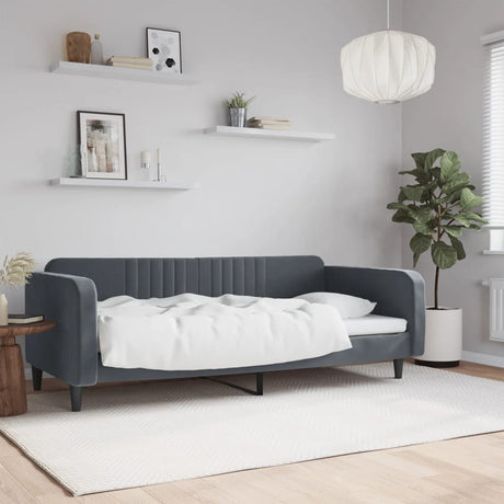 Vidaxl slaapbank 100x200 cm fluweel donkergrijs