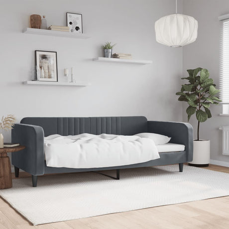 Vidaxl slaapbank 90x190 cm fluweel donkergrijs