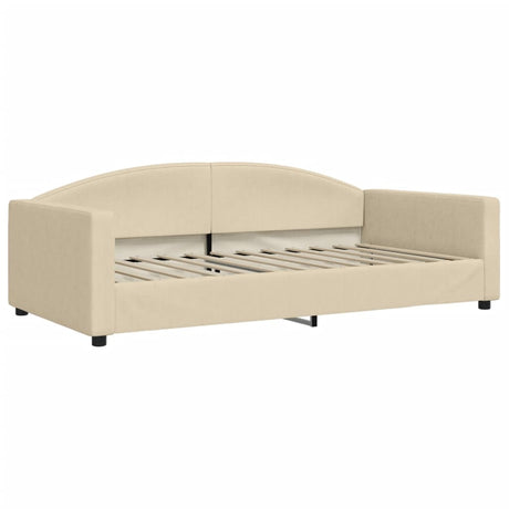 Vidaxl slaapbank 100x200 cm stof crèmekleurig